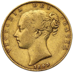 GB Sterlina Regina Vittoria - Testa giovane - Stemma coronato