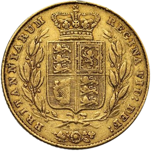 GB Sterlina Regina Vittoria - Testa giovane - Stemma coronato - immagine 2