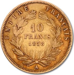 Francia Mezzo Marengo 10 Franchi Napoleone III - immagine 2