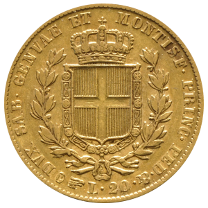 Italia Marengo 20 Lire Carlo Alberto - Regno di Sardegna - immagine 2