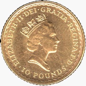 GB 10 Pounds Regina Elisabetta II - 1/10 Oncia oro puro